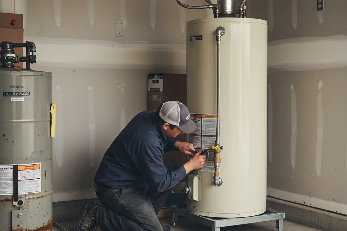 Water heater and shutoff valve replacement in Chaplin